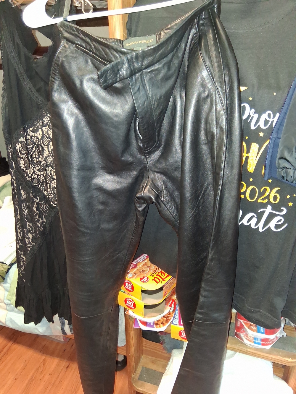 Banana Republic Black Leather Trousers